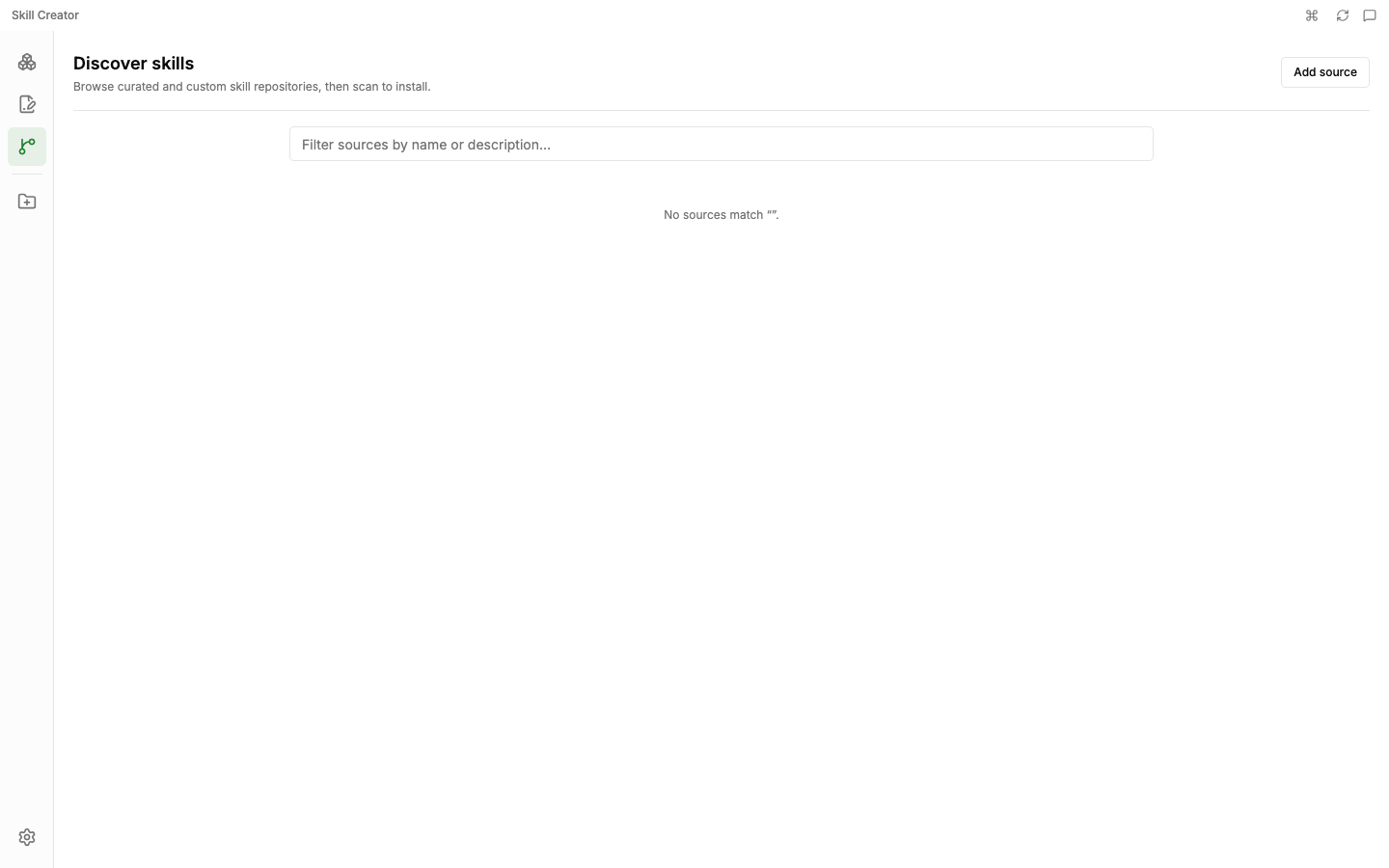 Skill Creator repository screen